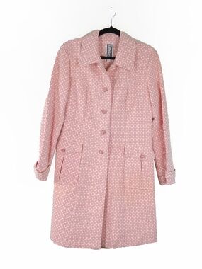 Vintage 90s Zelda New York Longline Jacket Coat Pink Geometric Duster Mod Retro